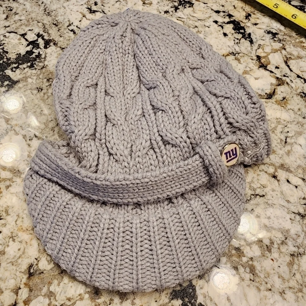 New york ny giants nfl New Era Button Blast Knit Beanie Gray hat New